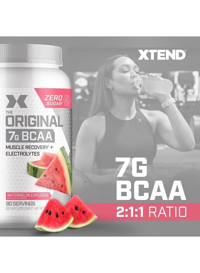 XTEND مسحوق XTEND الأصلي BCAA بنكهة بطيخ الانفجار - صفر سعرات حرارية، صفر كربوهيدرات، صفر سكر - مشروب استعادة العضلات بعد التمرين مع الأحماض الأمينية - 7 جرام BCAAs للرجال والنساء - 90 حصة - Image 2